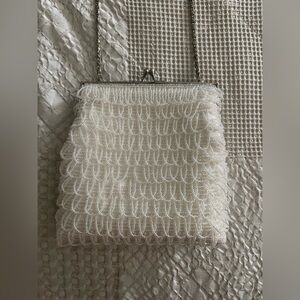 White Beaded Bridal Purse
